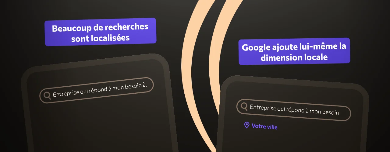 Image qui montre que google ajoute aussi une localisation dans certaines recherches non localisées