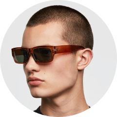 A man wearing sunglasses and a black shirt.