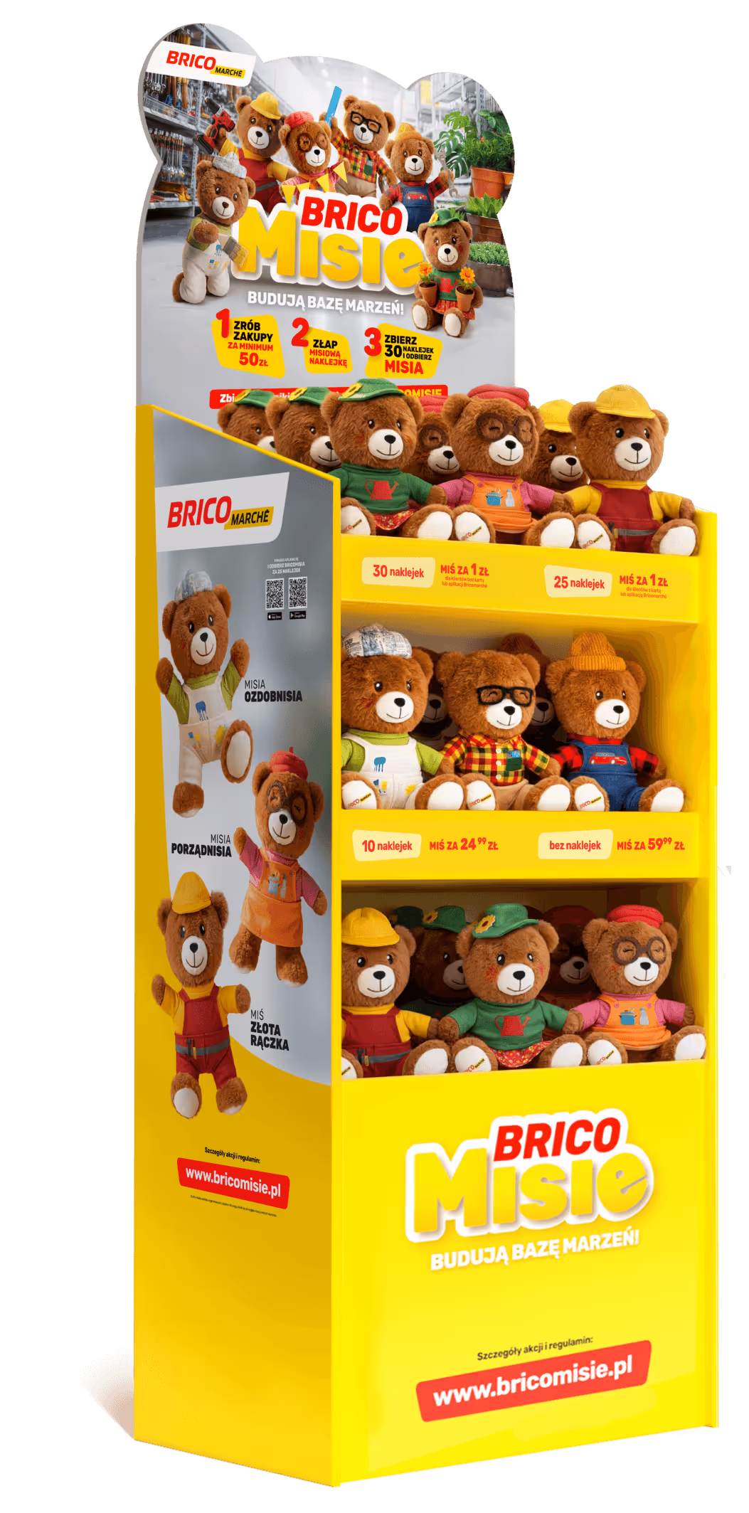 Ekspozytor z pluszakami Bricomisie