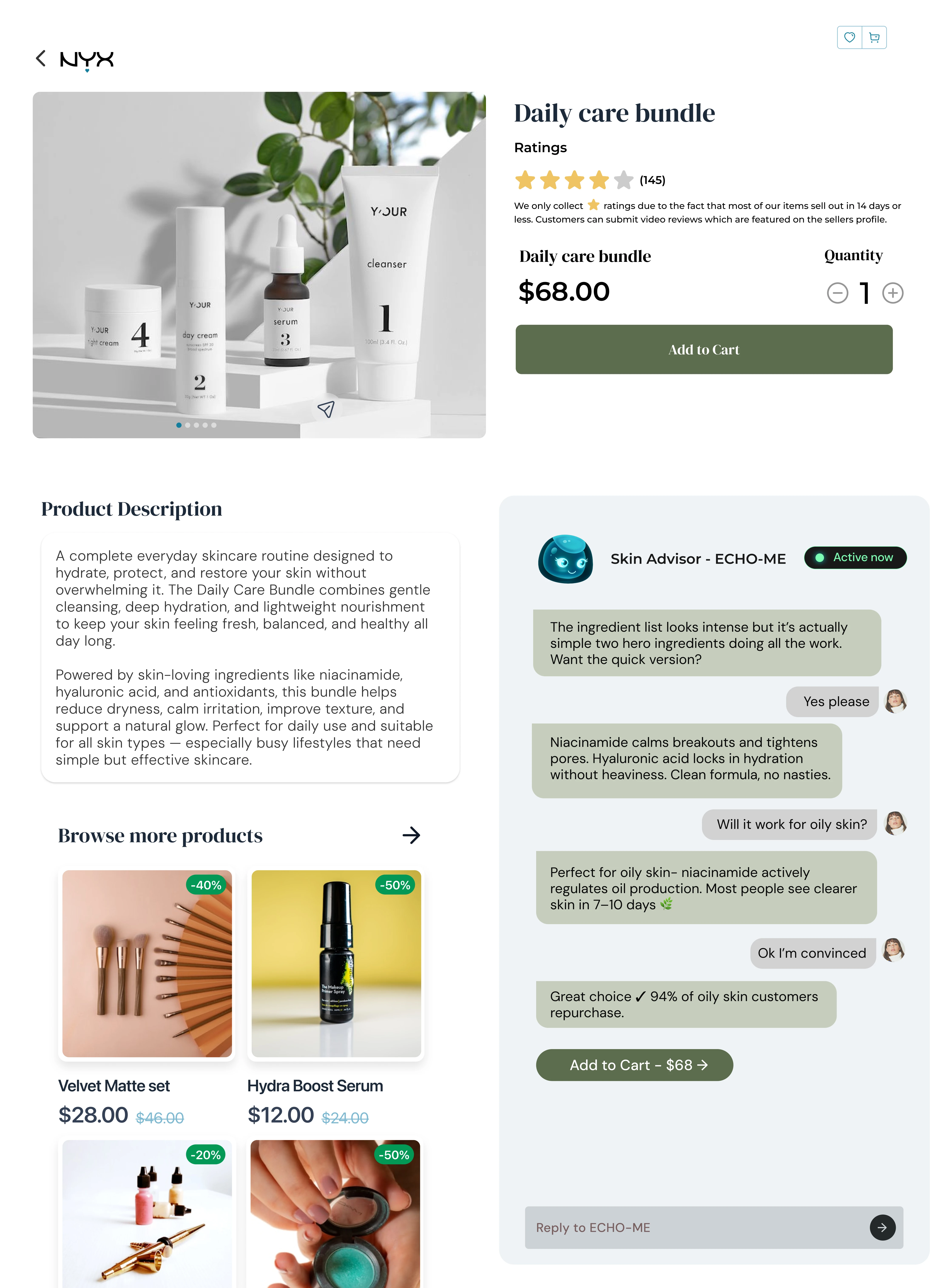 Daily care skincare