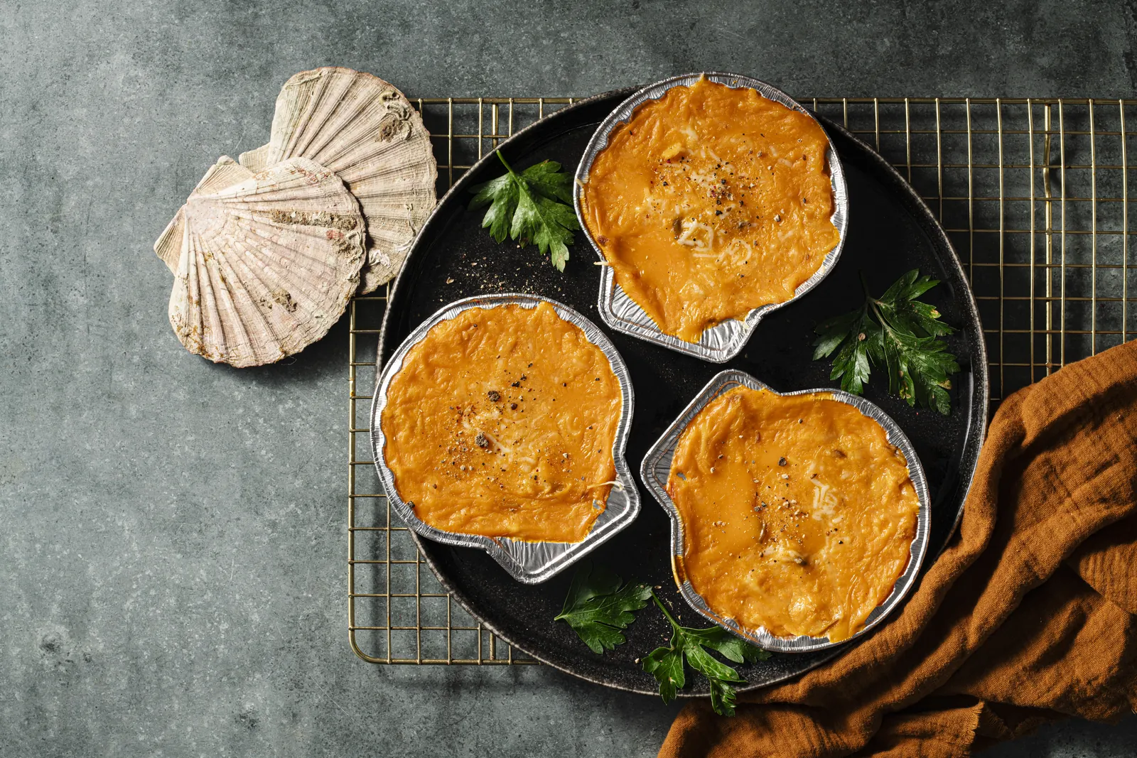 Gratins de poisson sauce aurore