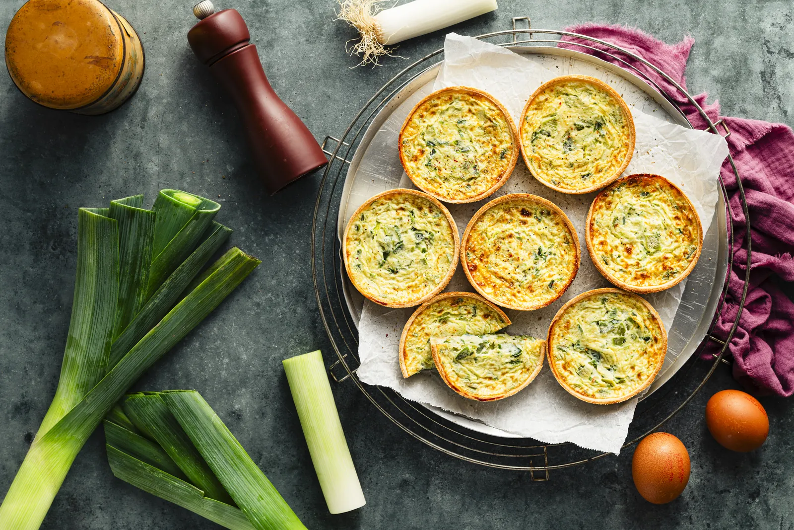 Tartelettes aux poireaux
