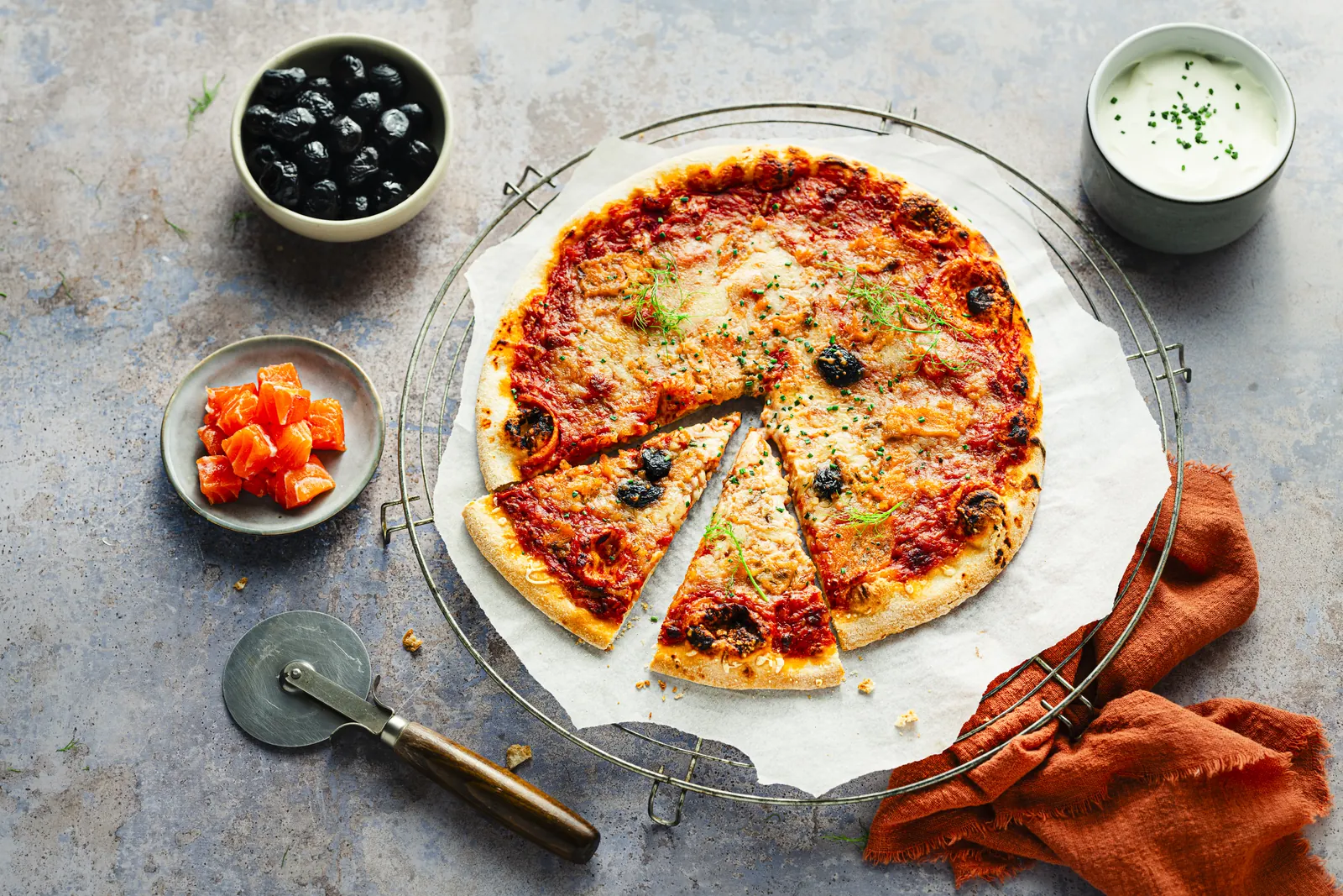 Pizza saumon fumé