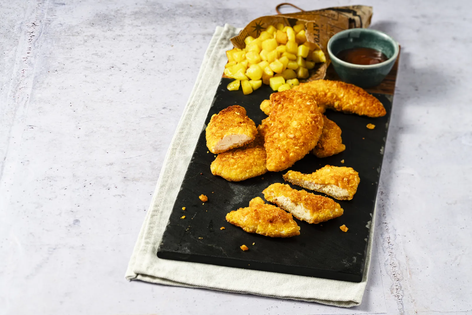 Aiguillettes de poulet panées "Corn Flakes"