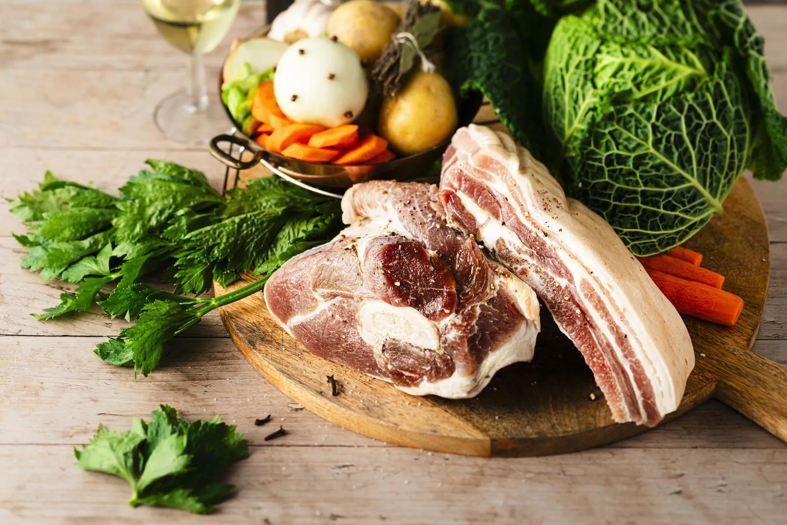 Assortiment de viandes à potée auvergnate
