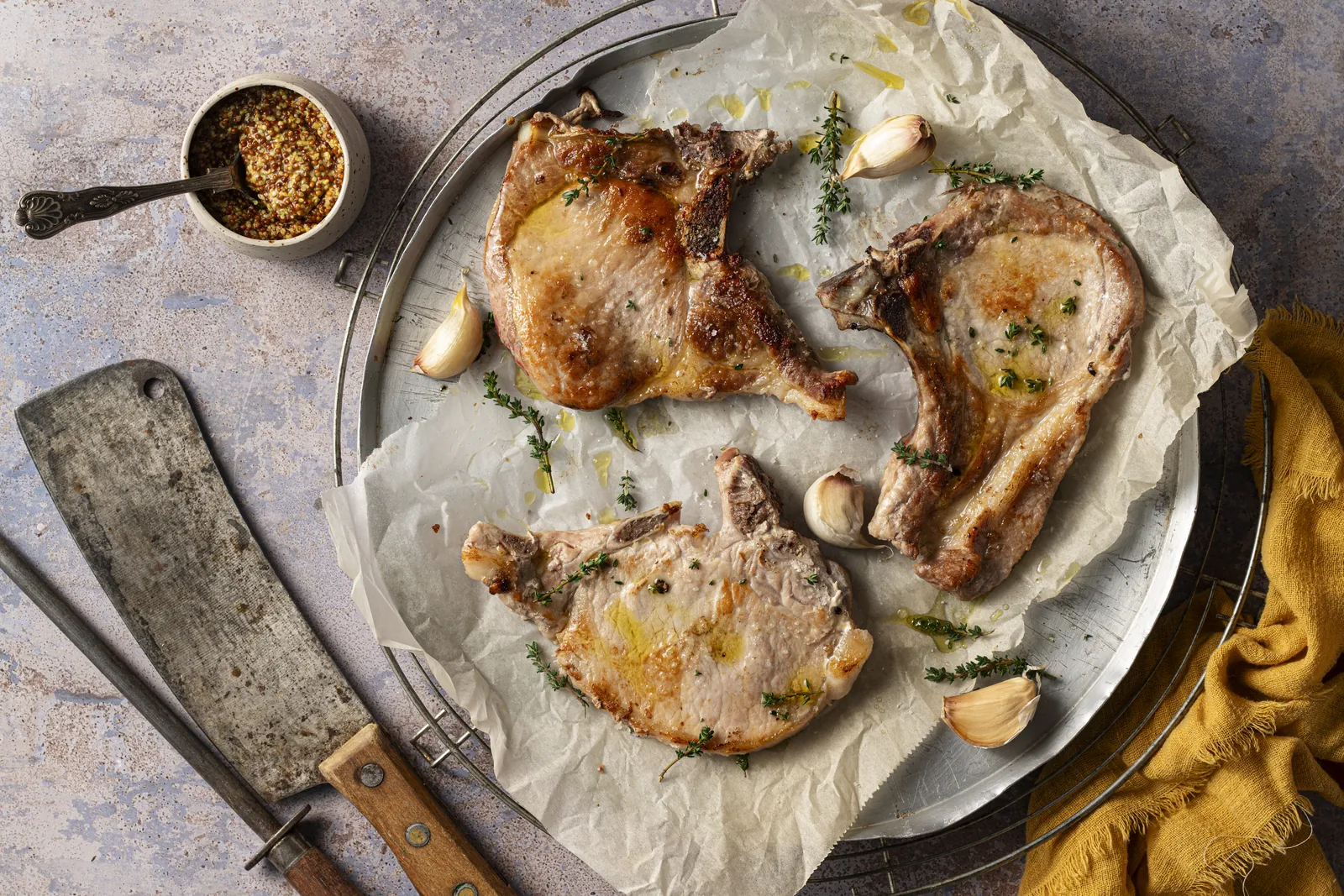 Côtes de porc filet et première
