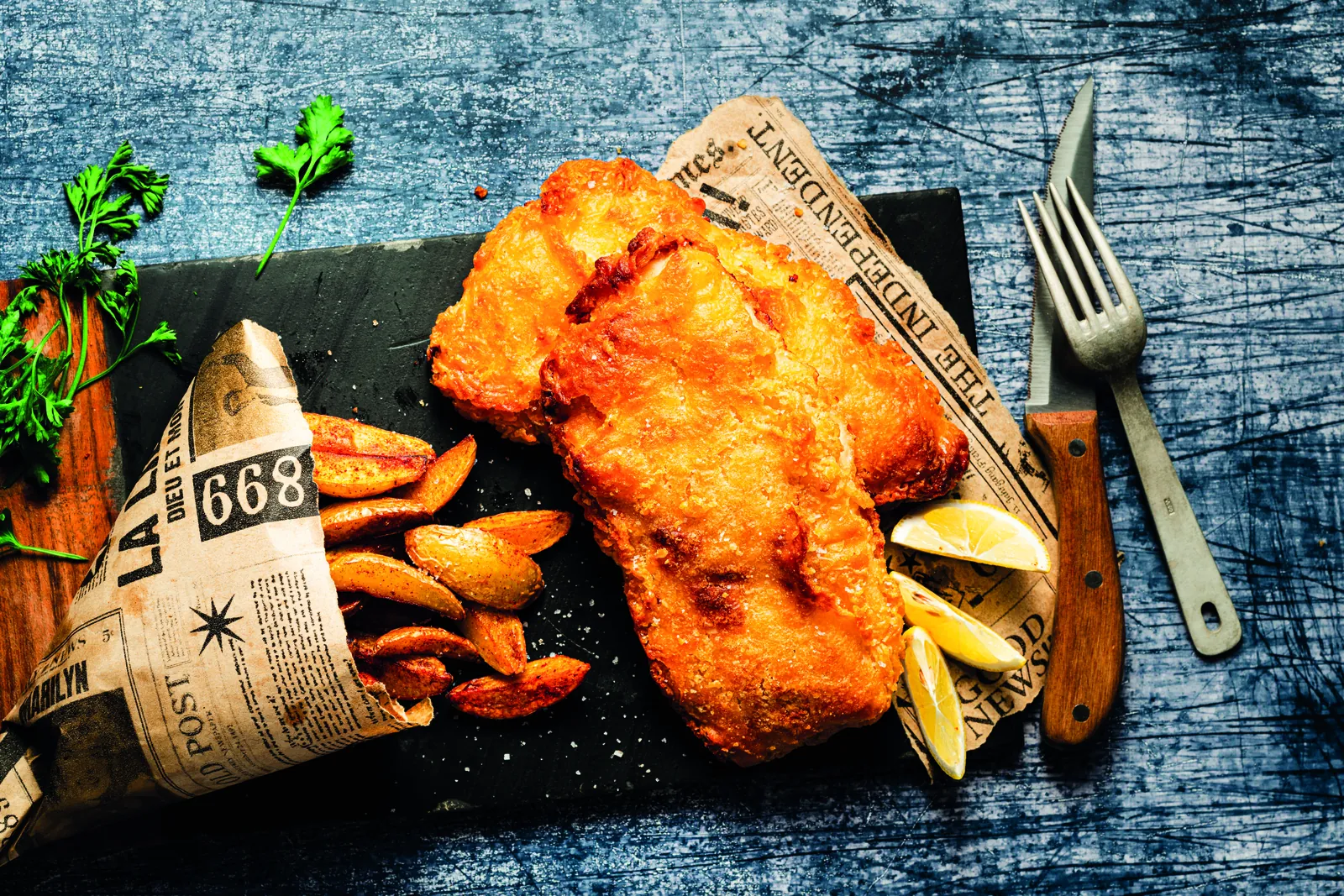 Tempura fish and chips de Merlu du Cap