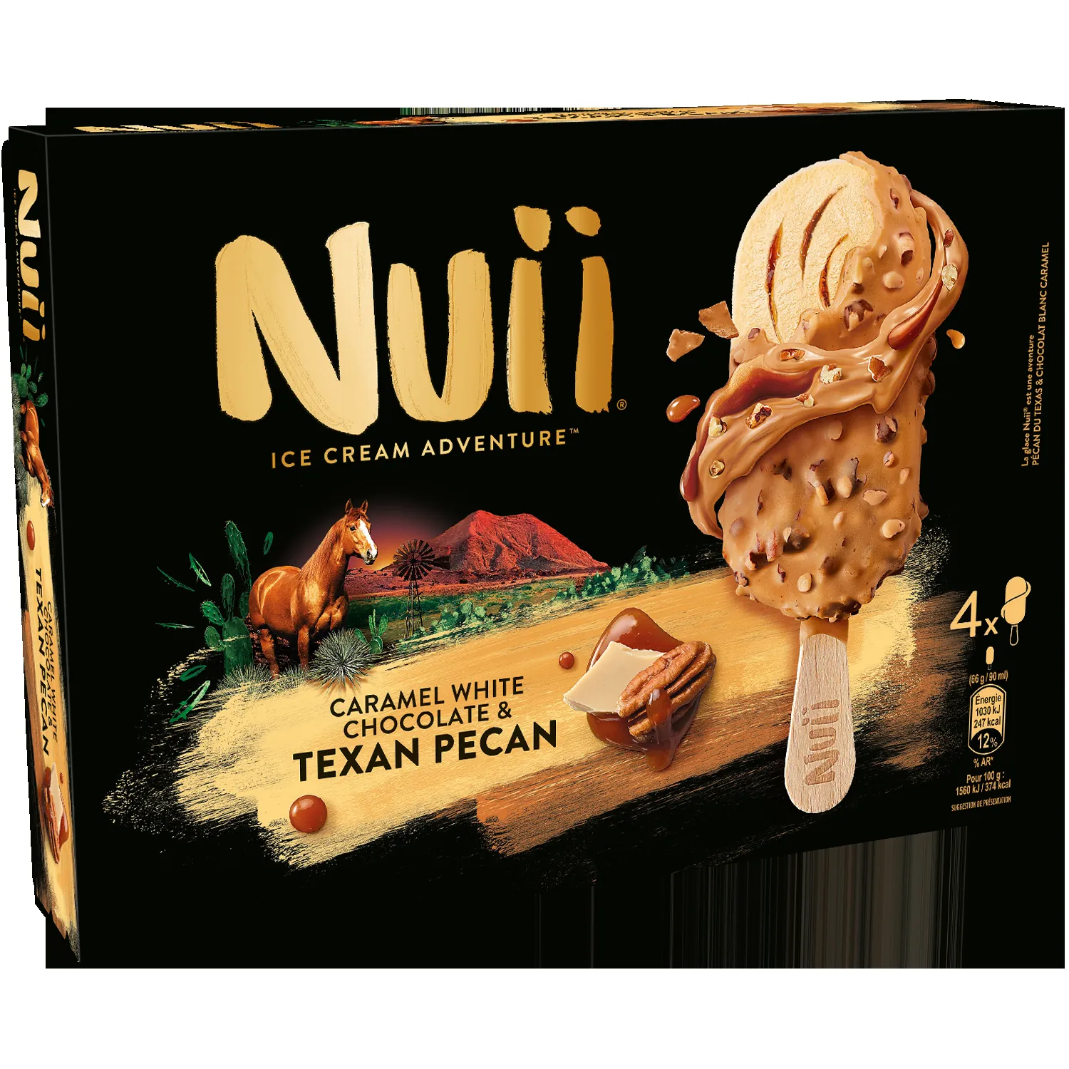 Nuii Caramel au chocolat blanc et Noix de pécan du Texas