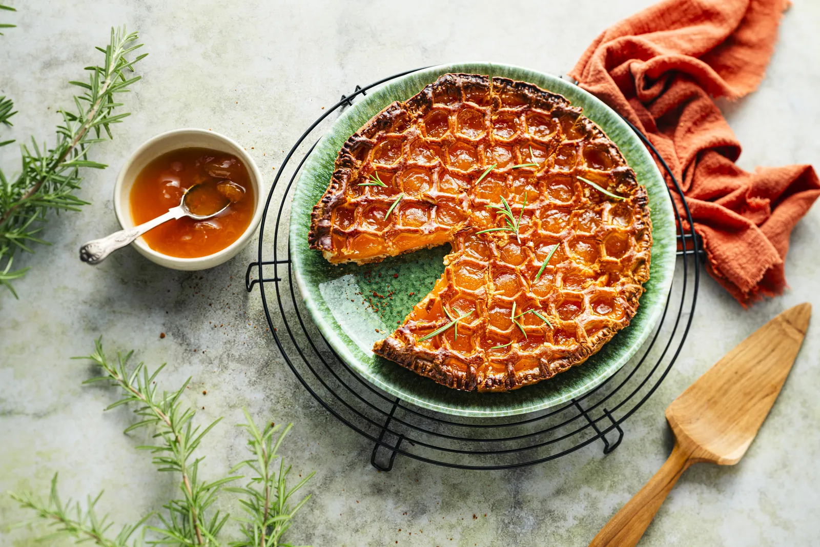 Tarte grillée aux abricots