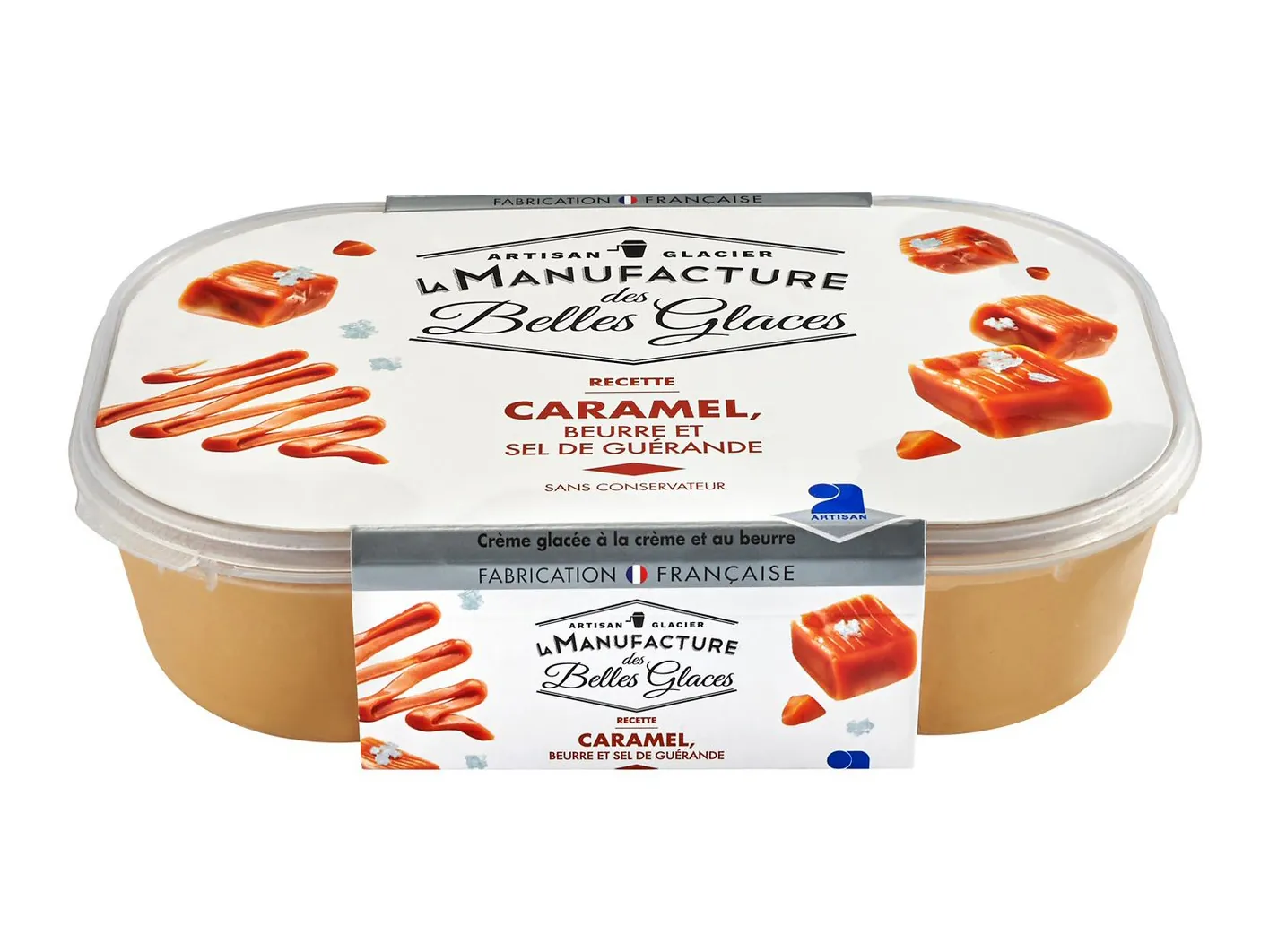 Crème glacée caramel beurre et sel de Guérande