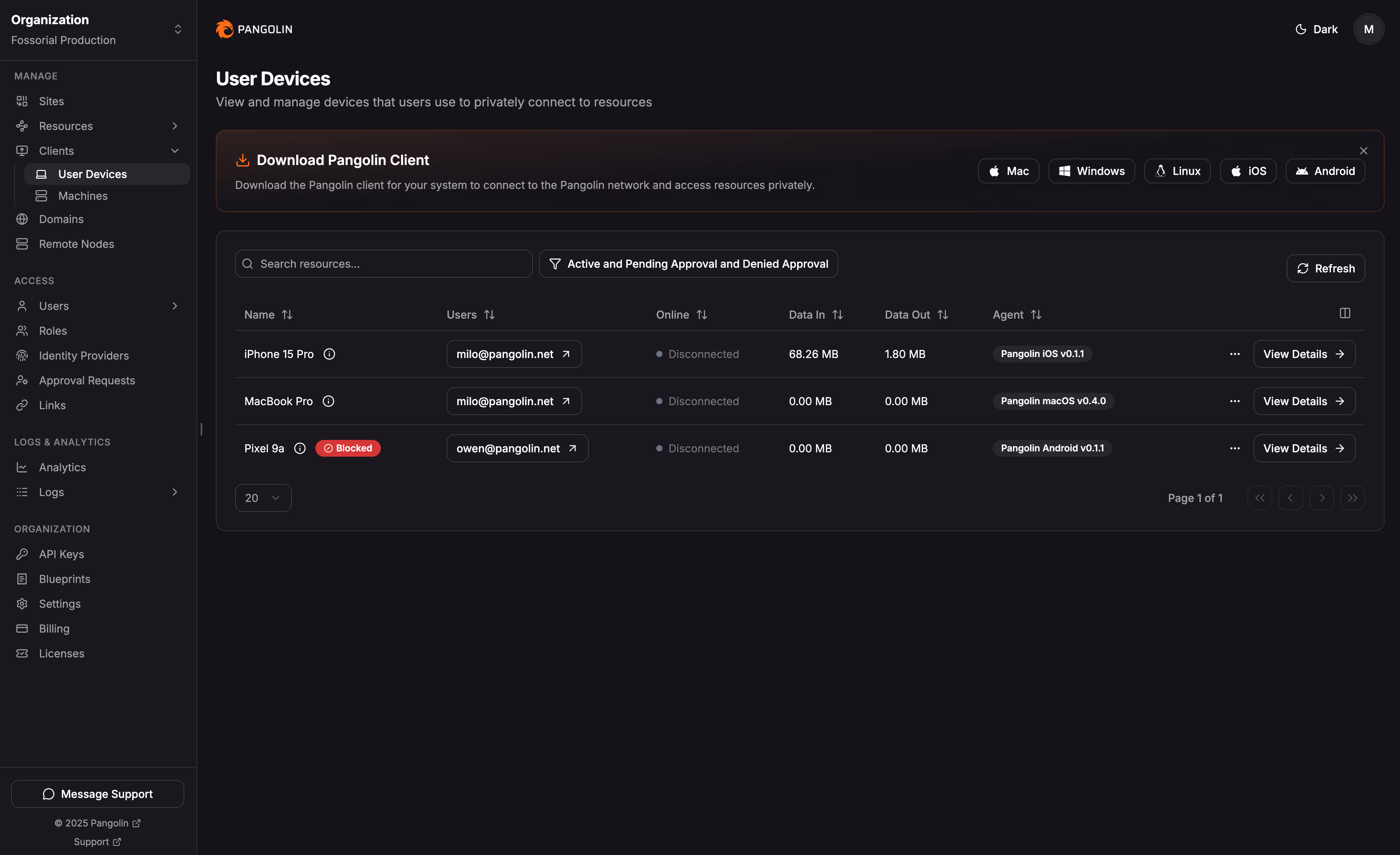 Device blocking and archiving