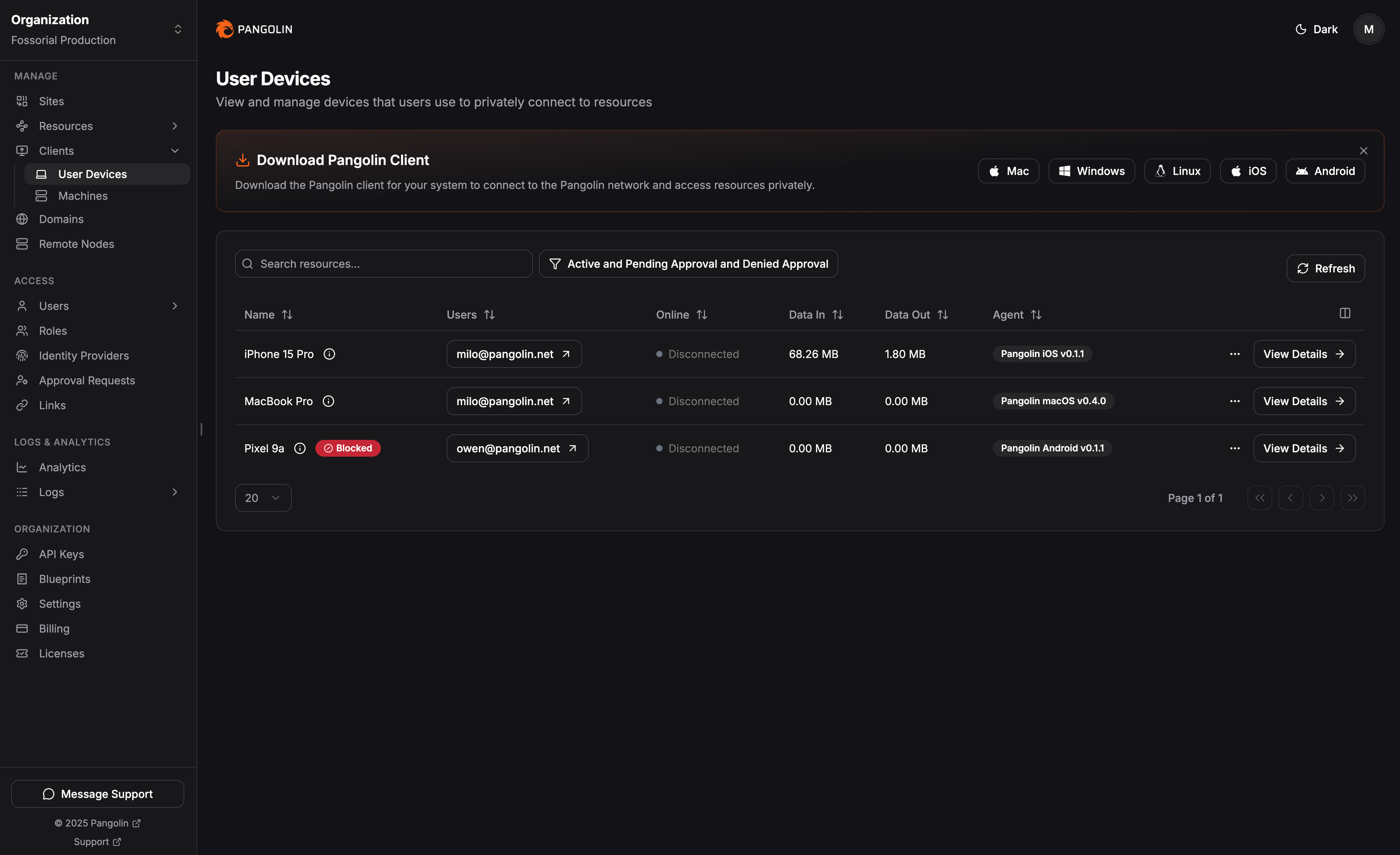 Device blocking and archiving