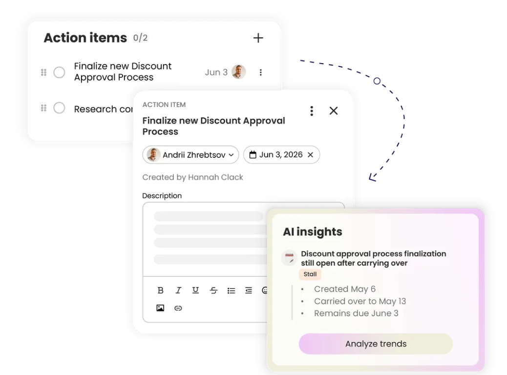 Decisions & action tracking