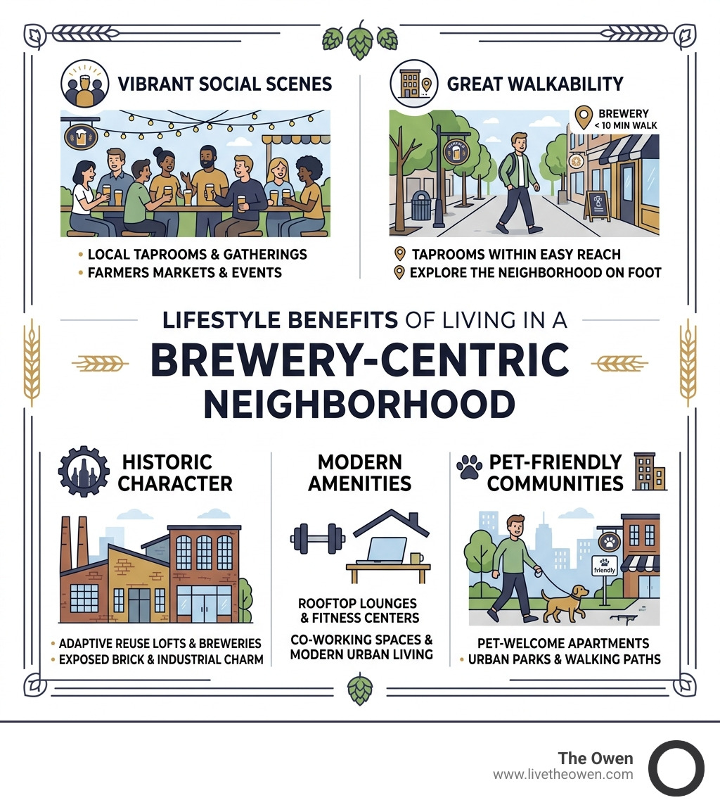 Lifestyle benefits of living in a brewery-centric neighborhood infographic - apartments close to breweries infographic Lifestyle benefits of living in a brewery-centric neighborhood infographic - apartments close to breweries infographic