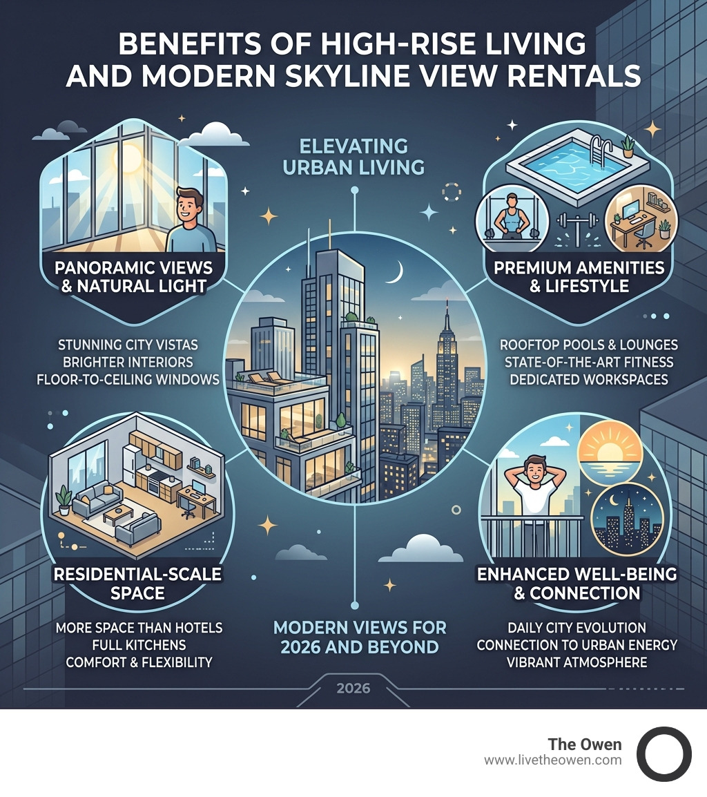 Benefits of high-rise living and modern skyline view rentals infographic - modern skyline view rentals infographic Benefits of high-rise living and modern skyline view rentals infographic - modern skyline view rentals infographic