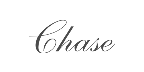 Chase bank logo with wordmark in dark gray.