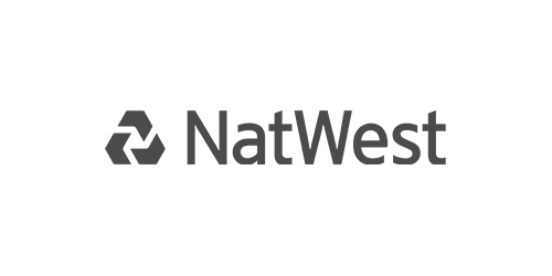 NatWest logo featuring three purple and red interlocking chevron shapes forming a hexagon.