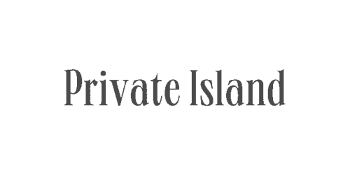 "Private Island" text in a serif font on a white background.