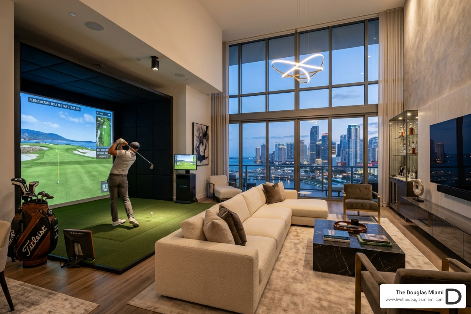 miami golf sim apartments luxury interior - miami golf sim apartments