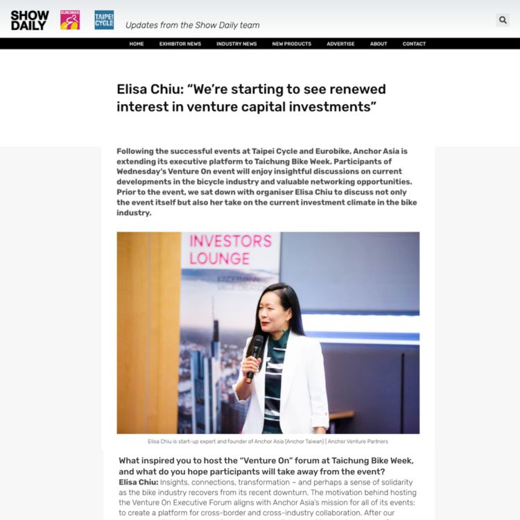 Show Daily Mobility Cycling Innovation Startup Investor