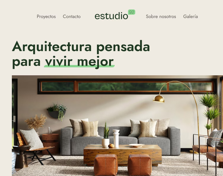 Página web de un estudio de arquitectura.