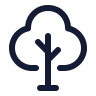 Simple icon of a tree with a rounded canopy and visible branches.