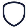 Simple blue shield icon representing protection.