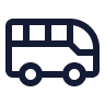 Icon of a bus with a clipboard design on its side.
