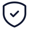 Shield icon with a check mark inside symbolizing protection or security.