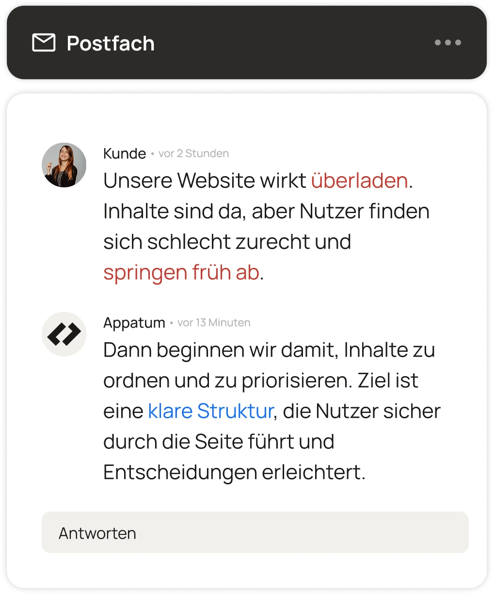 Eine Illustration die eine Konversation mit dem Kunden darstellt