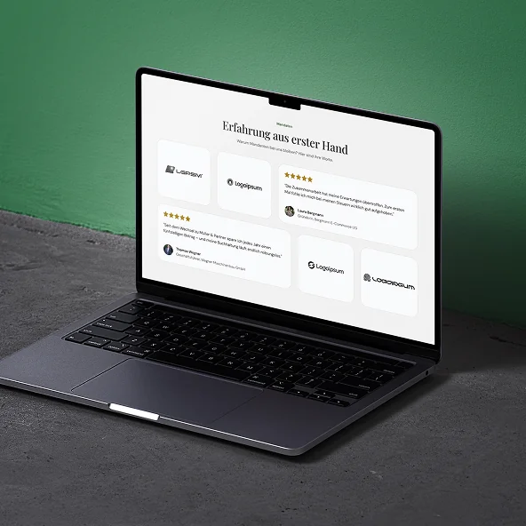 Bewertungen auf der Desktop Variante von Müller und Partner Steuerberatung