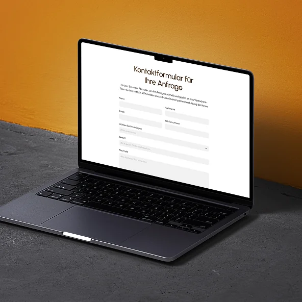 Das Kontaktformular als Desktop Variante von Vestochem