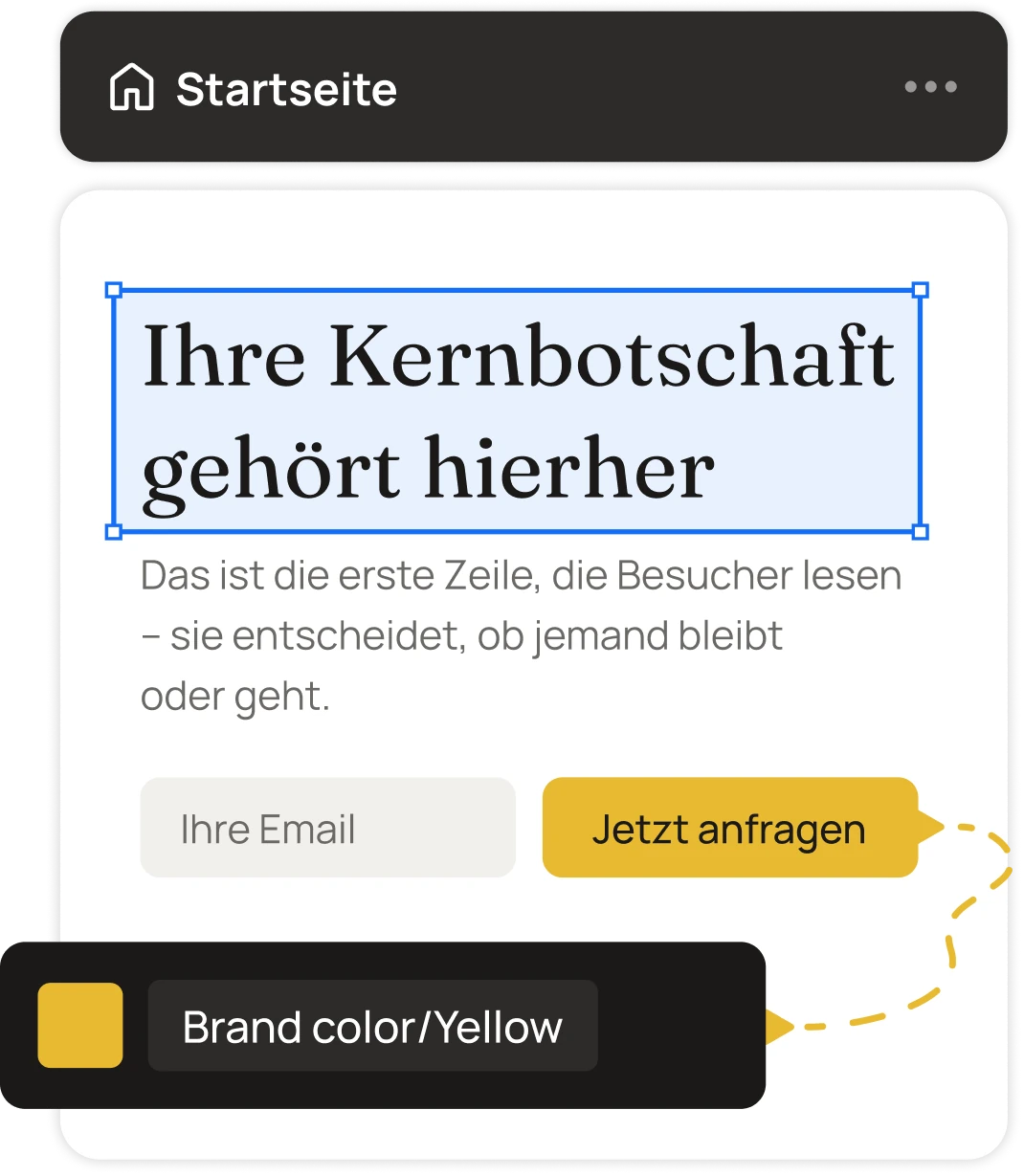 Eine Illustration die das Designen der Website darstellt