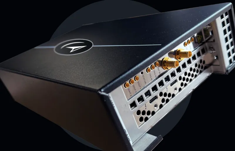 Close-up of a Pattern Detector Hardware esDynamic featuring multiple connectors and ventilation holes on the side panel.