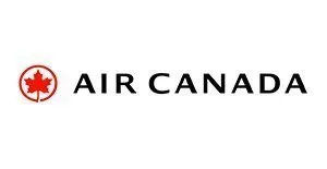 Air Canada company logo with a red maple leaf inside a circle.