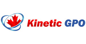 Kinetic Group Purchasing Organization logo with a red and blue circular design to the left of the text.