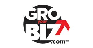 Gro Your Biz company logo with a red upward arrow and text .com
