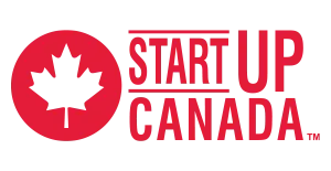 Start Up Canada logo with a red maple leaf inside a circle.