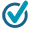 Green check mark icon on a transparent background.