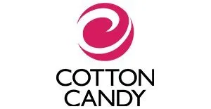 Cotton Candy company logo with a stylized pink swirl above the text.