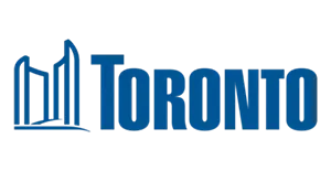 City of Toronto logo with stylized buildings and the word 'TORONTO' in blue.