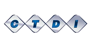 CTDI company logo with blue letters on diamond-shaped silver backgrounds.
