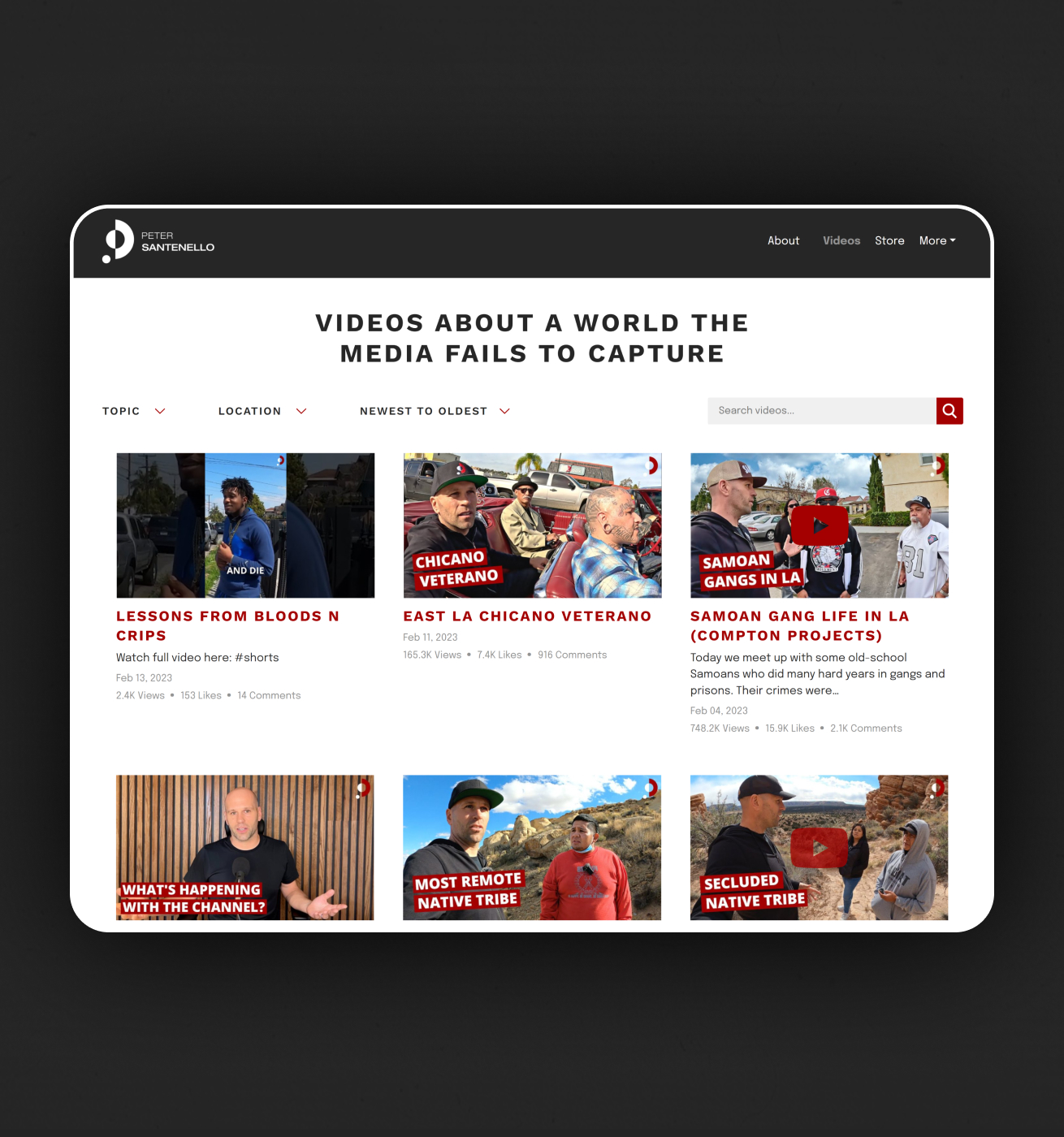 Peter Santenello — Branding - Web Design by Ampersand Studio, Medellín