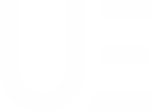 Black and white abstract symbol resembling a stylized U and E connected.