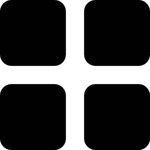 Four solid black rounded squares arranged in a 2x2 grid on white background.