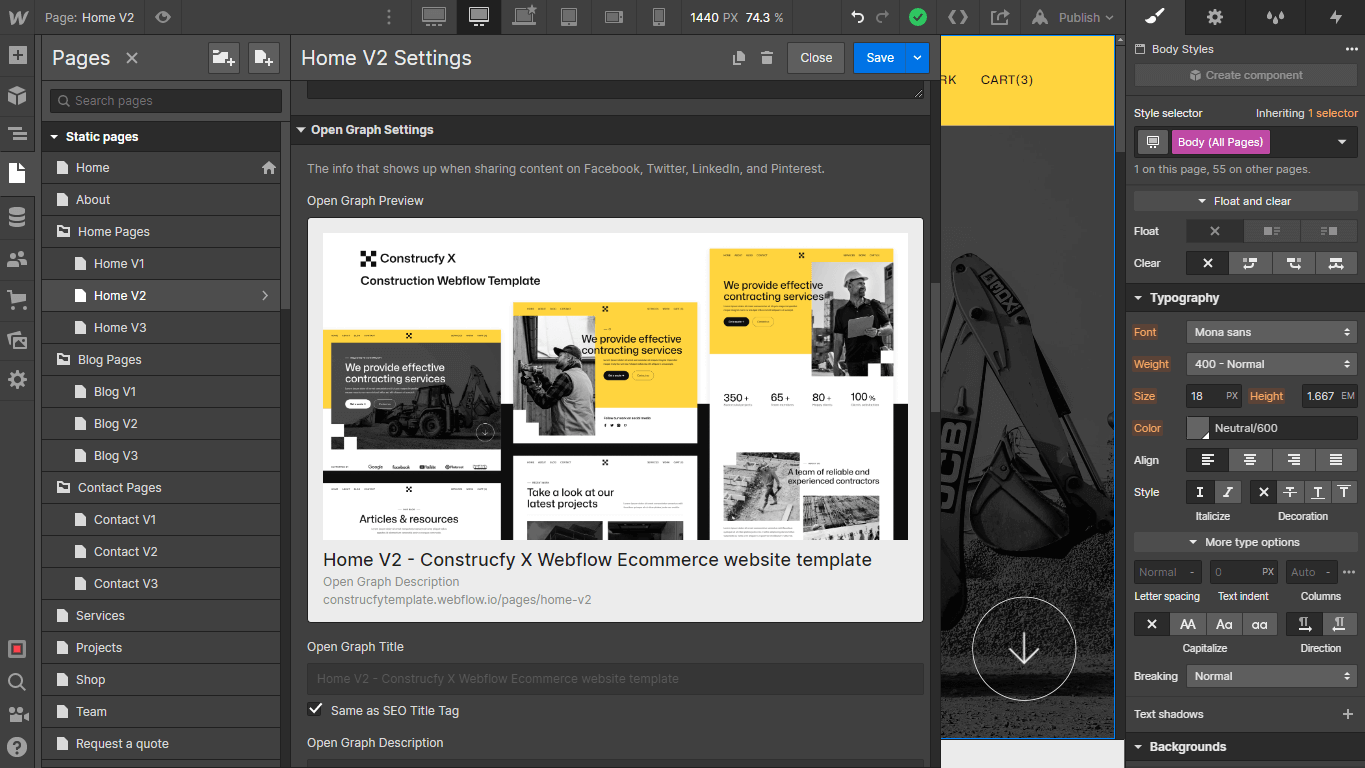 SEO - Construcfy X Webflow Template