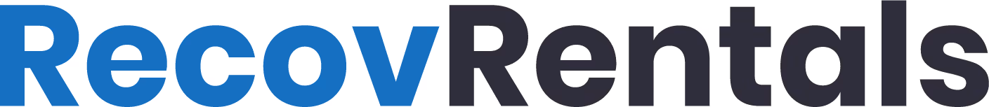 RecovRentals Logo. Trusted by successful facedown patients