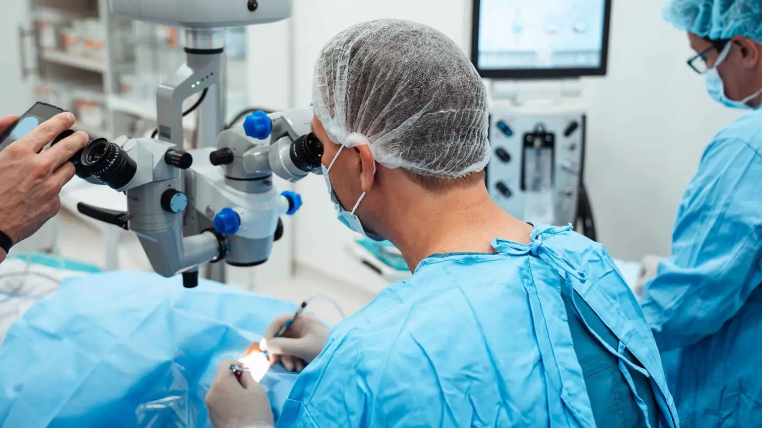 A surgeon performing surgery
