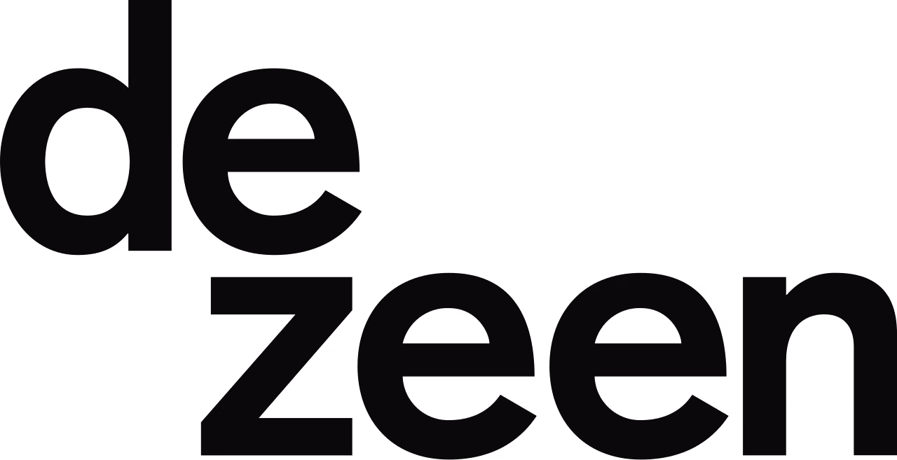 Dezeen logo in bold black lowercase text.