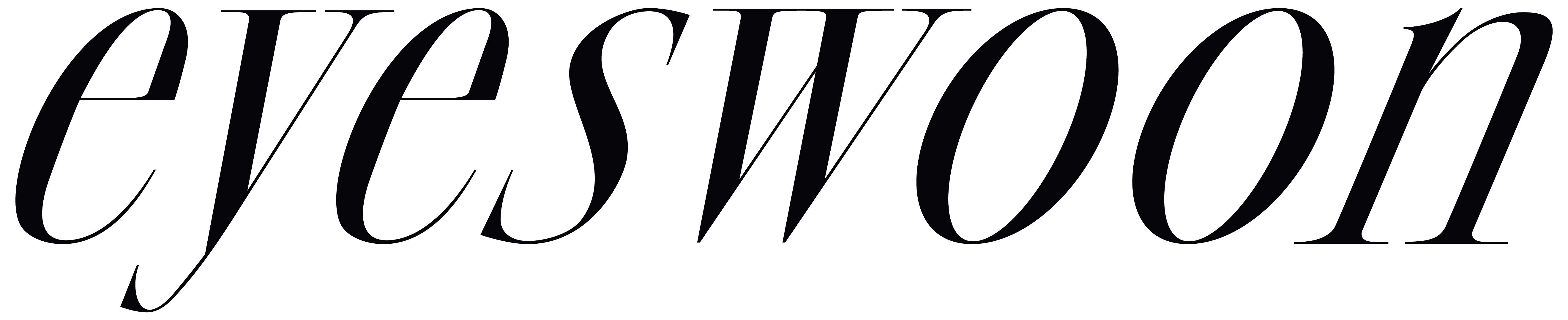 Stylized black text reading 'eyeswoon' in italic serif font on a transparent background.